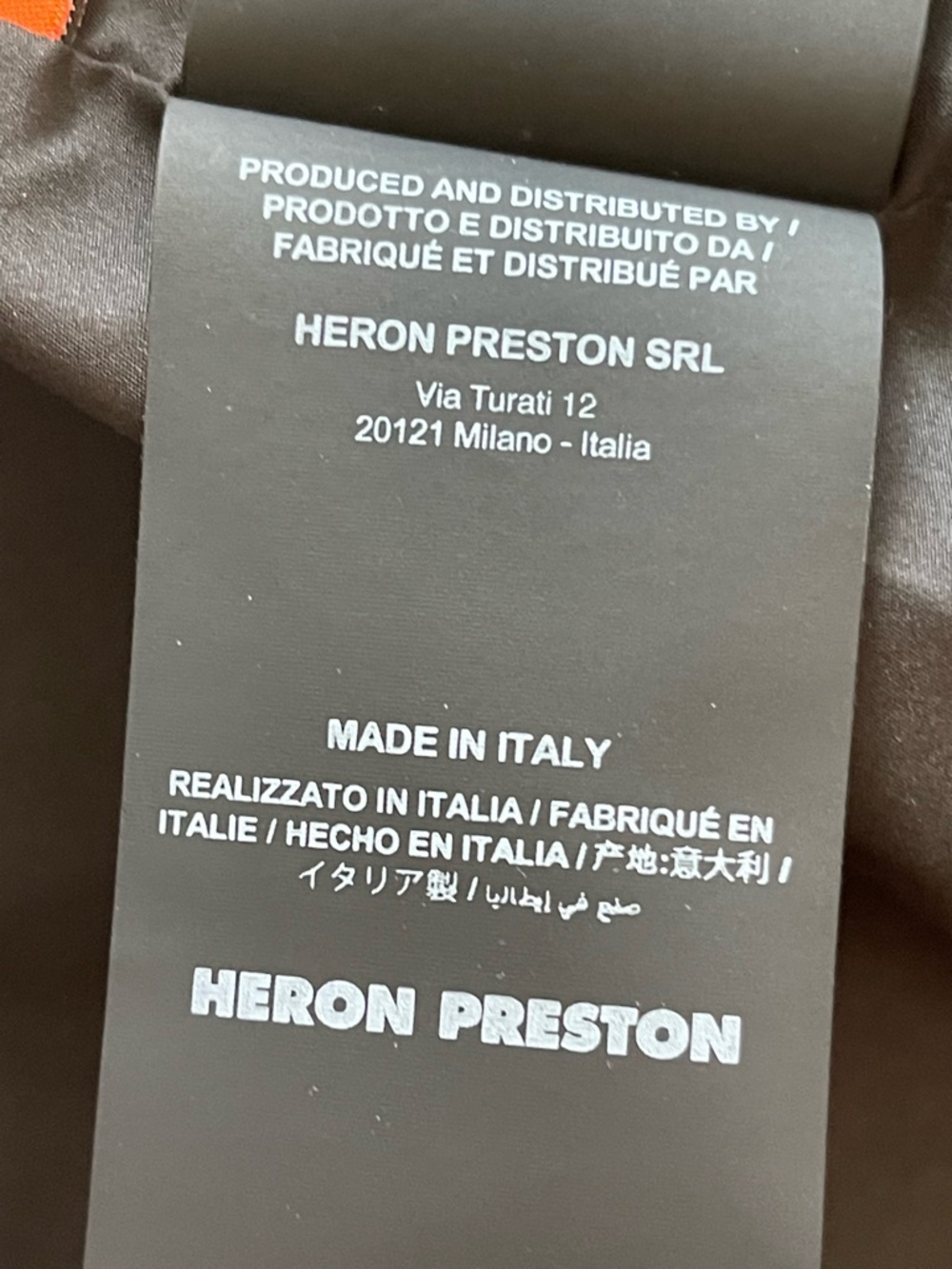 Heron Preston Black Jacket with Orange Brand Tag - Picture 4 of 5